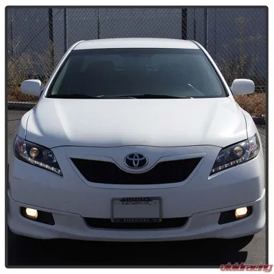 Spyder Auto Black DRL Projector Headlights for Toyota Camry 2007-2009 with H1/H7 Lights - PRO-YD-TCAM07-DRL-BK