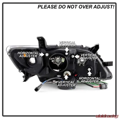 Spyder Auto Black DRL Projector Headlights for Toyota Camry 2007-2009 with H1/H7 Lights - PRO-YD-TCAM07-DRL-BK