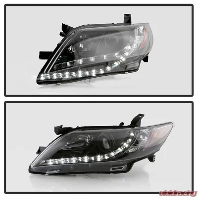 Spyder Auto Black DRL Projector Headlights for Toyota Camry 2007-2009 with H1/H7 Lights - PRO-YD-TCAM07-DRL-BK