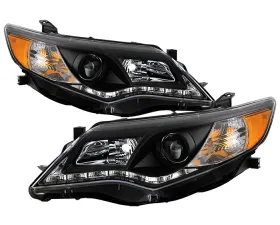 Spyder Auto Black DRL Projector Headlights with Low 9006 Lights for Toyota Camry 2012-2014