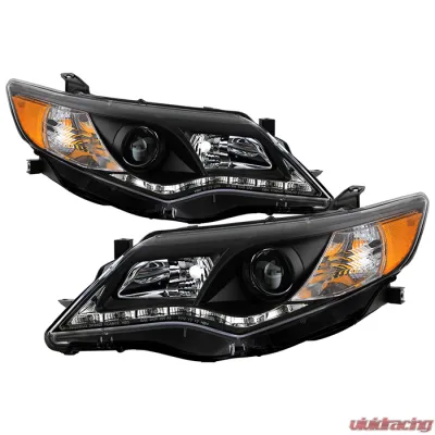 Spyder Auto Black DRL Projector Headlights with Low 9006 Lights for Toyota Camry 2012-2014 - PRO-YD-TCAM12-DRL-BK