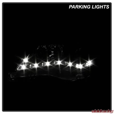 Spyder Auto Black DRL Projector Headlights with Low 9006 Lights for Toyota Camry 2012-2014 - PRO-YD-TCAM12-DRL-BK