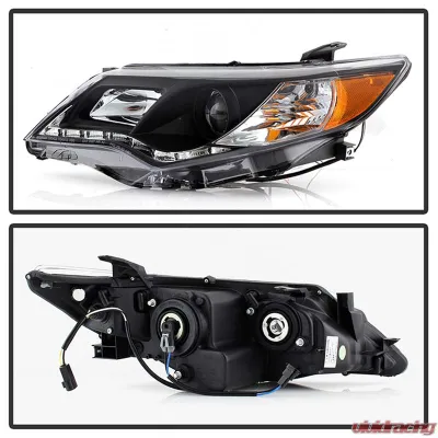 Spyder Auto Black DRL Projector Headlights with Low 9006 Lights for Toyota Camry 2012-2014 - PRO-YD-TCAM12-DRL-BK