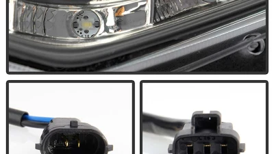 Spyder Auto Black DRL Projector Headlights with Low 9006 Lights for Toyota Camry 2012-2014                                     - PRO-YD-TCAM12-DRL-BK - Image 4