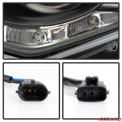 Spyder Auto Black DRL Projector Headlights with Low 9006 Lights for Toyota Camry 2012-2014 - PRO-YD-TCAM12-DRL-BK