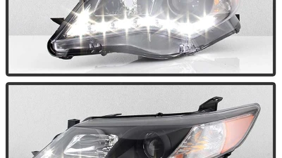 Spyder Auto Black DRL Projector Headlights with Low 9006 Lights for Toyota Camry 2012-2014                                     - PRO-YD-TCAM12-DRL-BK - Image 8