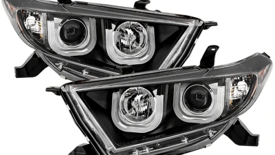 Spyder Auto Black 3D DRL Projector Headlights for Toyota Highlander 2011-2013, H1/H7                                     - PRO-YD-THLAN11-3DDRL-BK - Image 11