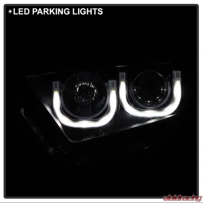 Spyder Auto Black 3D DRL Projector Headlights for Toyota Highlander 2011-2013, H1/H7 - PRO-YD-THLAN11-3DDRL-BK