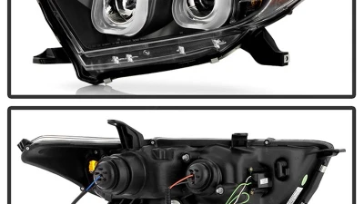 Spyder Auto Black 3D DRL Projector Headlights for Toyota Highlander 2011-2013, H1/H7                                     - PRO-YD-THLAN11-3DDRL-BK - Image 2