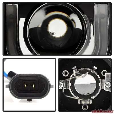 Spyder Auto Black 3D DRL Projector Headlights for Toyota Highlander 2011-2013, H1/H7 - PRO-YD-THLAN11-3DDRL-BK