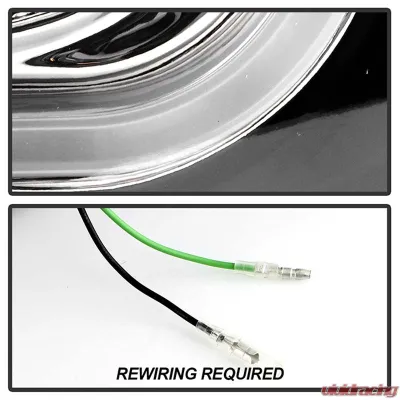 Spyder Auto Black 3D DRL Projector Headlights for Toyota Highlander 2011-2013, H1/H7 - PRO-YD-THLAN11-3DDRL-BK