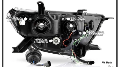 Spyder Auto Black 3D DRL Projector Headlights for Toyota Highlander 2011-2013, H1/H7                                     - PRO-YD-THLAN11-3DDRL-BK - Image 7