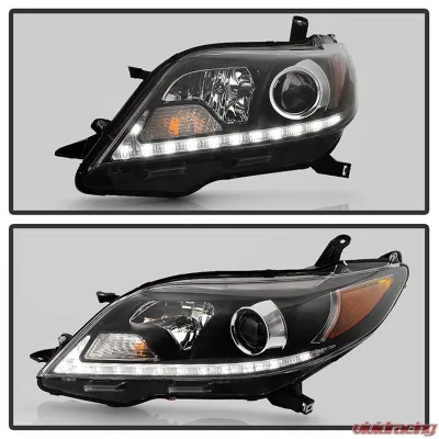 Spyder Auto Projector Headlights DRL LED Black for 2015-2017 Toyota Sienna SE | XE - PRO-YD-TSEN15-DRL-BK