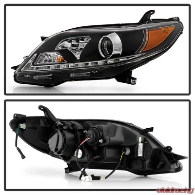 Spyder Auto Projector Headlights DRL LED Black for 2015-2017 Toyota Sienna SE | XE - PRO-YD-TSEN15-DRL-BK