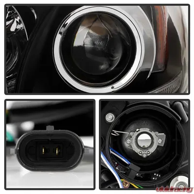 Spyder Auto Projector Headlights DRL LED Black for 2015-2017 Toyota Sienna SE | XE - PRO-YD-TSEN15-DRL-BK