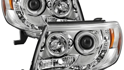 Spyder Auto Halo LED Chrome Projector Headlights for Toyota Tacoma 2005-2008                                     - PRO-YD-TT05-HL-C - Image 11