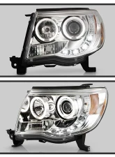 Spyder Auto Halo LED Chrome Projector Headlights for Toyota Tacoma 2005-2008                                     - PRO-YD-TT05-HL-C - Image 10