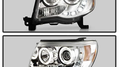 Spyder Auto Halo LED Chrome Projector Headlights for Toyota Tacoma 2005-2008                                     - PRO-YD-TT05-HL-C - Image 10