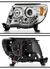 Spyder Auto Halo LED Chrome Projector Headlights for Toyota Tacoma 2005-2008                                     - PRO-YD-TT05-HL-C - Image 2
