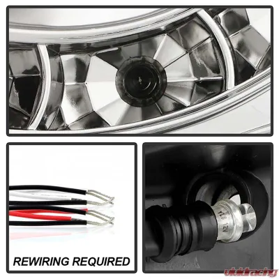 Spyder Auto Halo LED Chrome Projector Headlights for Toyota Tacoma 2005-2008 - PRO-YD-TT05-HL-C