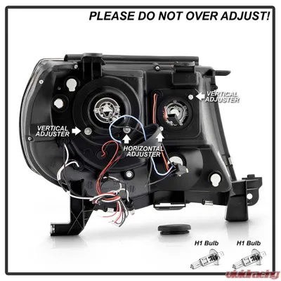 Spyder Auto Halo LED Chrome Projector Headlights for Toyota Tacoma 2005-2008 - PRO-YD-TT05-HL-C