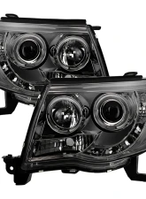 Spyder Auto Smoke LED Halo Projector Headlights for Toyota Tacoma 2005-2011, High/Low H1                                     - PRO-YD-TT05-HL-SM - Image 11