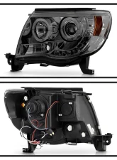 Spyder Auto Smoke LED Halo Projector Headlights for Toyota Tacoma 2005-2011, High/Low H1                                     - PRO-YD-TT05-HL-SM - Image 2