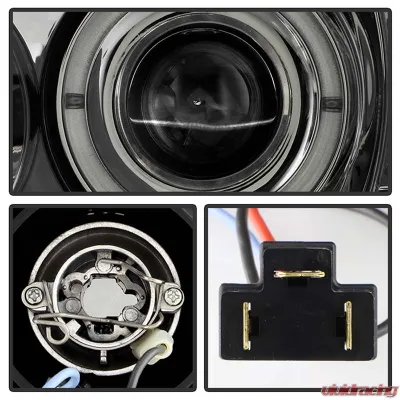 Spyder Auto Smoke LED Halo Projector Headlights for Toyota Tacoma 2005-2011, High/Low H1 - PRO-YD-TT05-HL-SM