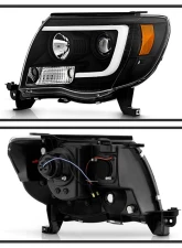 Spyder Auto Signature V2 Projector Headlights Light Bar DRL Black for Toyota Tacoma 2005-2011                                     - PRO-YD-TT05V2-LB-BK - Image 2