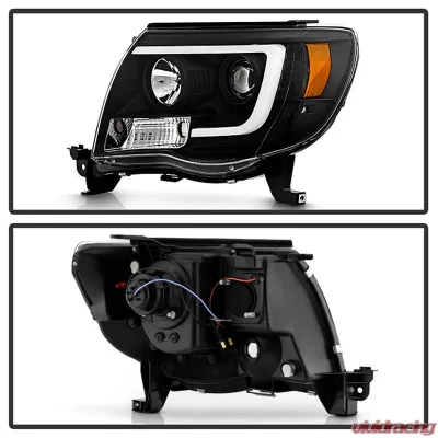 Spyder Auto Signature V2 Projector Headlights Light Bar DRL Black for Toyota Tacoma 2005-2011 - PRO-YD-TT05V2-LB-BK