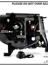 Spyder Auto Signature V2 Projector Headlights Light Bar DRL Black for Toyota Tacoma 2005-2011                                     - PRO-YD-TT05V2-LB-BK - Image 7