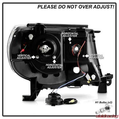 Spyder Auto Signature V2 Projector Headlights Light Bar DRL Black for Toyota Tacoma 2005-2011 - PRO-YD-TT05V2-LB-BK