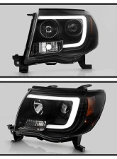 Spyder Auto Signature V2 Projector Headlights Light Bar DRL Black for Toyota Tacoma 2005-2011                                     - PRO-YD-TT05V2-LB-BK - Image 8