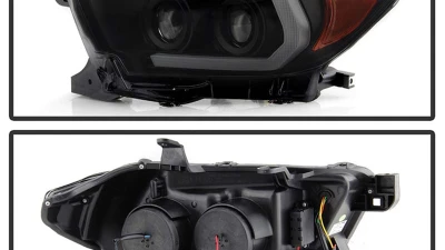 Spyder Auto Signature Projector Headlights Sequential LED Turn Signal Black Smoke for 2016-2018 Toyota Tacoma                                     - PRO-YD-TT16V1-SEQ-BSM - Image 2