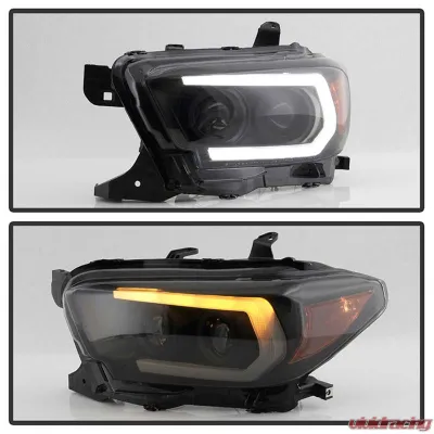 Spyder Auto Signature Projector Headlights Sequential LED Turn Signal Black Smoke for 2016-2018 Toyota Tacoma - PRO-YD-TT16V1-SEQ-BSM