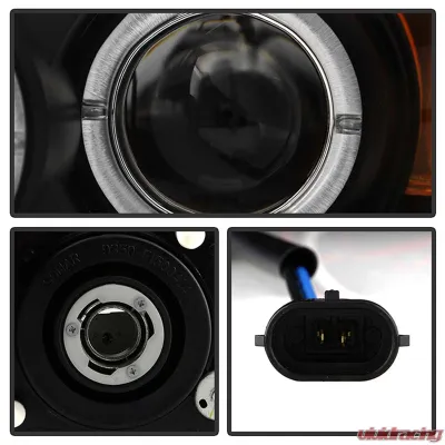 Spyder Auto Black LED Halo Projector Headlights for Scion tC 2008-2010, H1/9006 - PRO-YD-TTC08-HL-BK