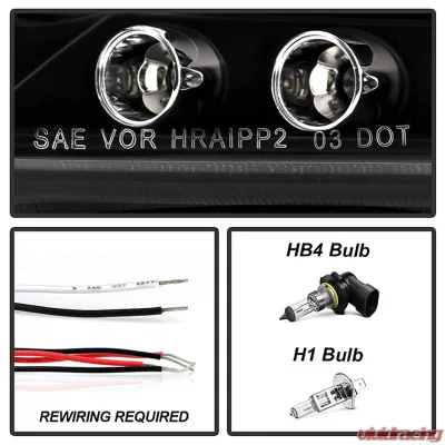 Spyder Auto Black LED Halo Projector Headlights for Scion tC 2008-2010, H1/9006 - PRO-YD-TTC08-HL-BK