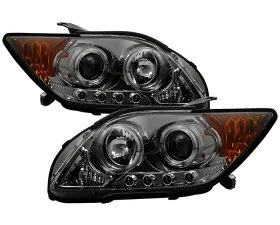 Spyder Auto Smoke LED Halo Projector Headlights for Scion tC 2008-2010 with High H1 Low 9006