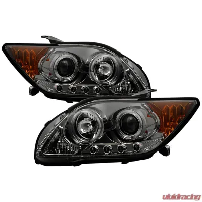 Spyder Auto Smoke LED Halo Projector Headlights for Scion tC 2008-2010 with High H1 Low 9006 - PRO-YD-TTC08-HL-SM