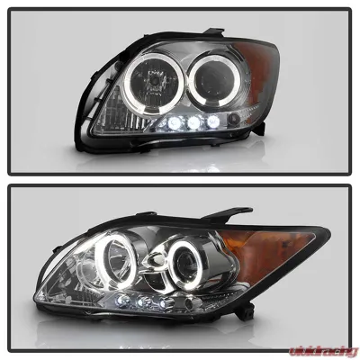 Spyder Auto Smoke LED Halo Projector Headlights for Scion tC 2008-2010 with High H1 Low 9006 - PRO-YD-TTC08-HL-SM