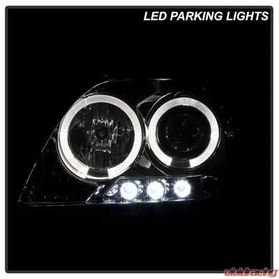 Spyder Auto Smoke LED Halo Projector Headlights for Scion tC 2008-2010 with High H1 Low 9006 - PRO-YD-TTC08-HL-SM