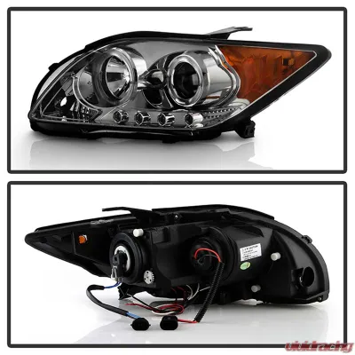 Spyder Auto Smoke LED Halo Projector Headlights for Scion tC 2008-2010 with High H1 Low 9006 - PRO-YD-TTC08-HL-SM