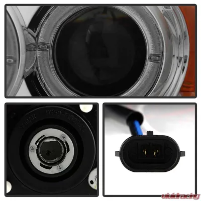 Spyder Auto Smoke LED Halo Projector Headlights for Scion tC 2008-2010 with High H1 Low 9006 - PRO-YD-TTC08-HL-SM