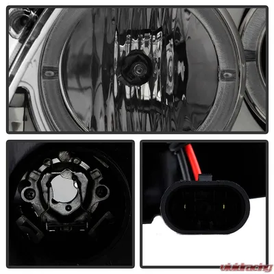 Spyder Auto Smoke LED Halo Projector Headlights for Scion tC 2008-2010 with High H1 Low 9006 - PRO-YD-TTC08-HL-SM