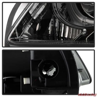 Spyder Auto Smoke LED Halo Projector Headlights for Scion tC 2008-2010 with High H1 Low 9006 - PRO-YD-TTC08-HL-SM