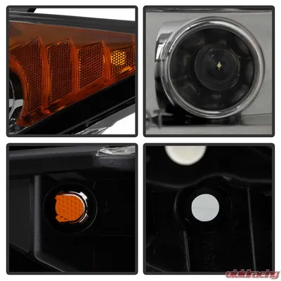 Spyder Auto Smoke LED Halo Projector Headlights for Scion tC 2008-2010 with High H1 Low 9006 - PRO-YD-TTC08-HL-SM