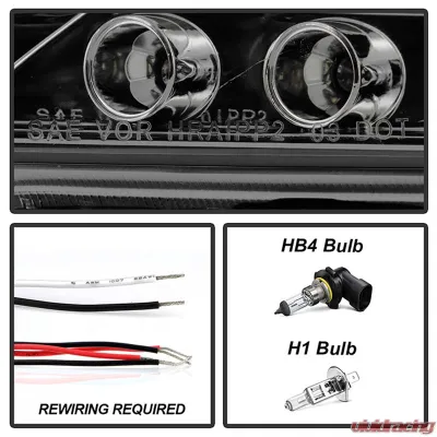 Spyder Auto Smoke LED Halo Projector Headlights for Scion tC 2008-2010 with High H1 Low 9006 - PRO-YD-TTC08-HL-SM