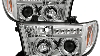 Spyder Auto Halo Chrome Projector Headlights for Toyota Tundra 2007-2009                                     - PRO-YD-TTU07-HL-C - Image 11