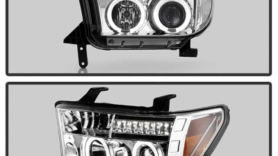 Spyder Auto Halo Chrome Projector Headlights for Toyota Tundra 2007-2009                                     - PRO-YD-TTU07-HL-C - Image 8