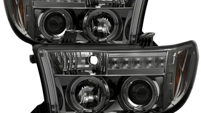 Spyder Auto Smoke LED Halo Projector Headlights for Toyota Sequoia 2008-2013                                     - PRO-YD-TTU07-HL-SM - Image 11